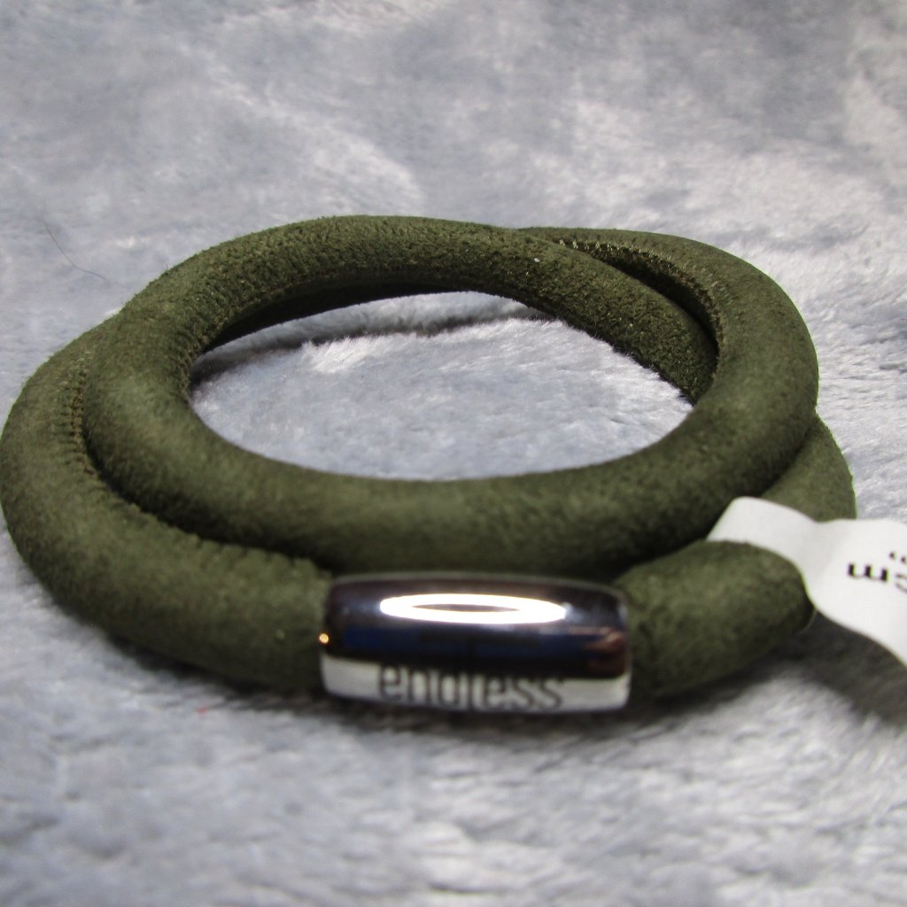 Endless Double Moss Green Leather Bracelet By Jlo 7 Inch New A36